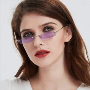 Purple Lens Fashion Sunglasses Small Square Shape Party Glasses UV Protection